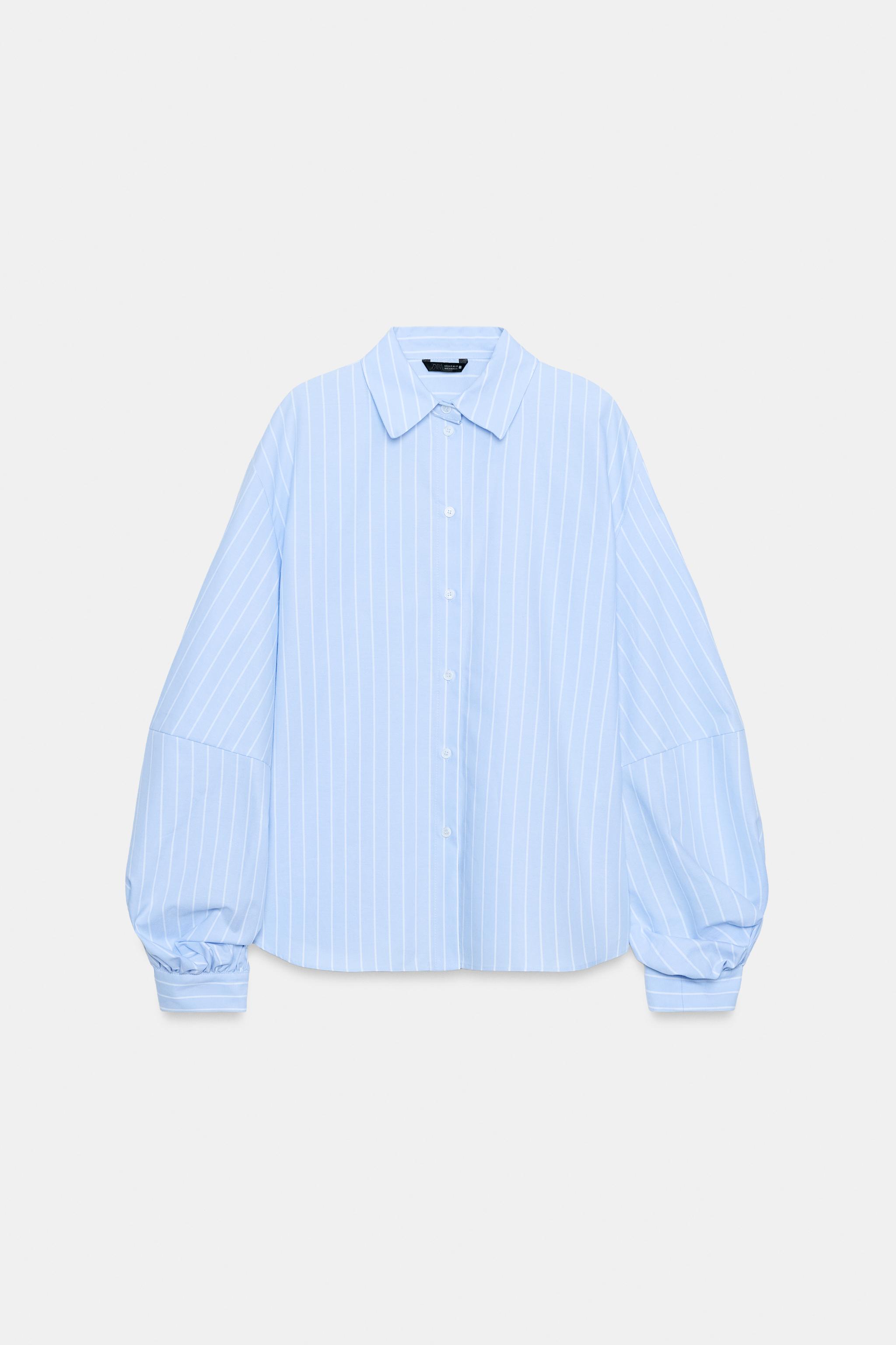 CHEMISE À RAYURES ET MANCHES BOUFFANTES